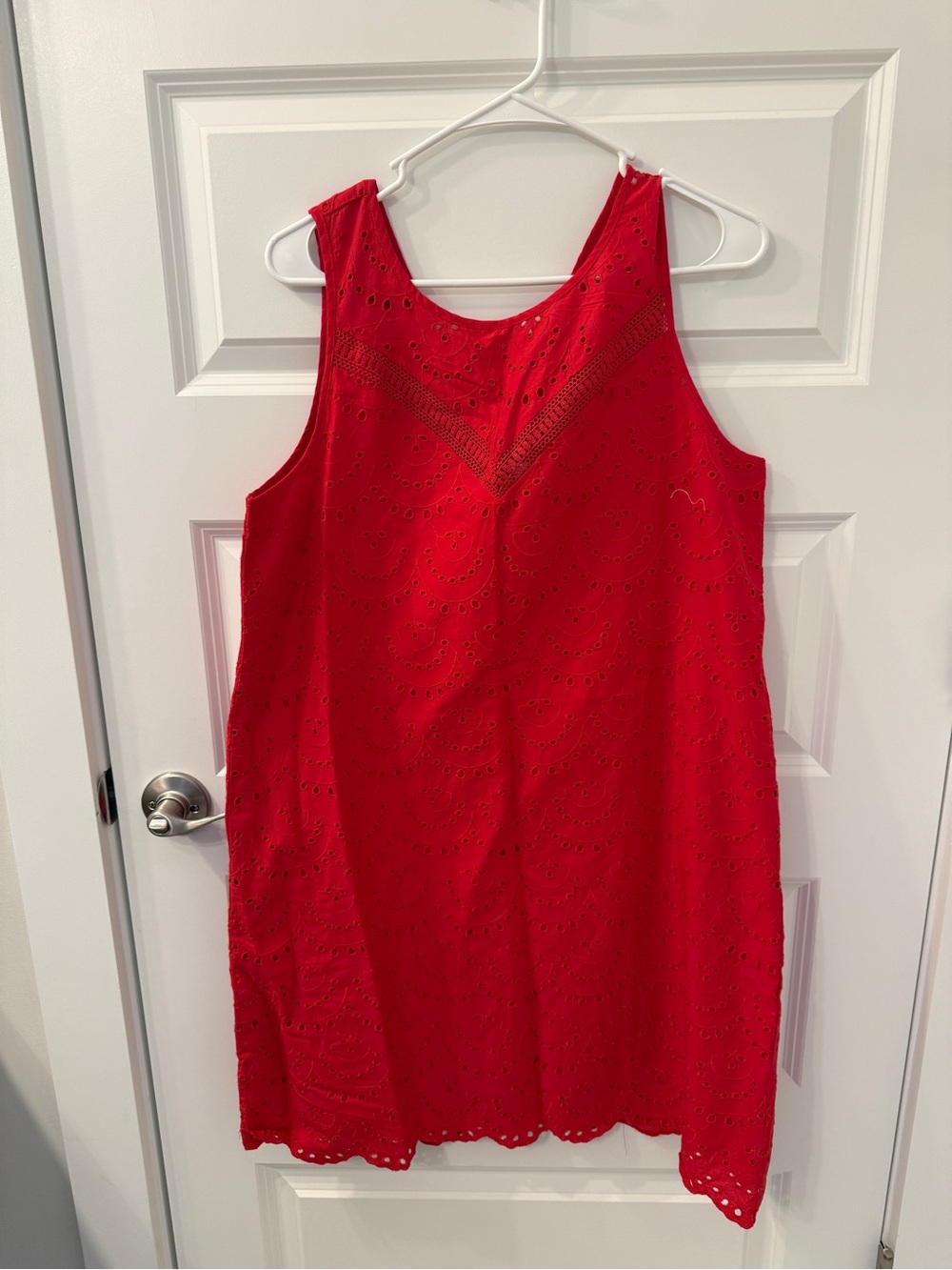 GAP Red Eyelet Sleeveless Shift Dress, NWT